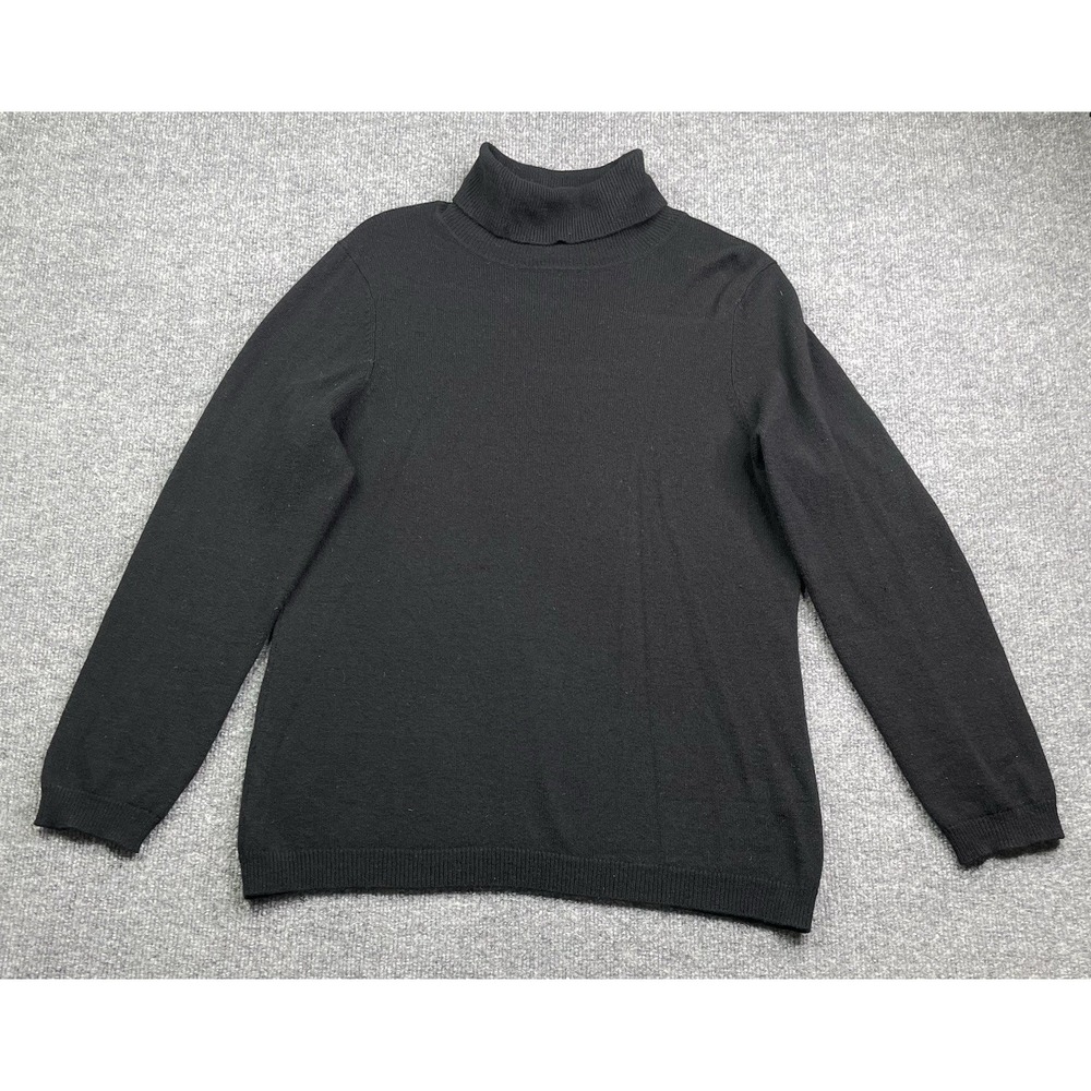 Charter Club Turtleneck Sweater Womens XL Black 100% Cashmere Luxury Knit